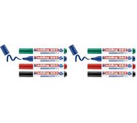 Edding 663 marcador para pizarras blancas - multicolor - juego de 4 rotuladores - punta biselada 1-5 mm - rotulador para pizarra blanca, borrado en seco - flipchart, tablón de notas - recargable