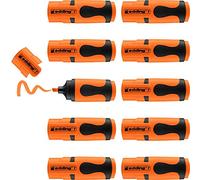 edding 7 minimarcador fluorescente - naranja neón - 10 rotuladores fluorescentes - punta biselada 1-3 mm - en colores modernos - para bullet journal, escuela, colegio, universidad u oficina