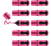 edding 7 minimarcador fluorescente - rosa neón - 10 rotuladores fluorescentes - punta biselada 1-3 mm - en colores modernos - para bullet journal, escuela, colegio, universidad u oficina
