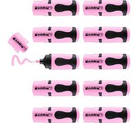 edding 7 minimarcador fluorescente - rosa pastel - 10 rotuladores fluorescentes - punta biselada 1-3 mm - en colores modernos - para bullet journal, escuela, colegio, universidad u oficina