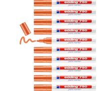 Edding 750-006 - 10 Marcadores de Tinta Opaca - Punta Redonda de 2-4mm - Naranja