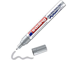 Edding 750/1-54 - Blíster con 1 Marcador de Tinta Opaca Brillante - Punta Redonda 2-4mm - Plata