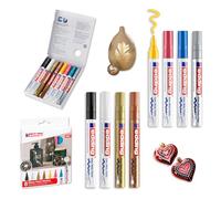 edding Marcadores 750 – 8 uds multicolor, tinta opaca brillante permanente, punta redonda 2–4 mm