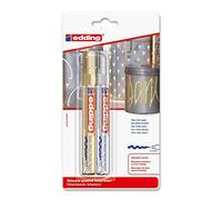 Edding 750 Esmalte Rotulador - x2 Blister Cardado Dorado/Plateado
