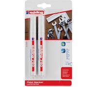 edding 750 marcador de tinta opaca - blanco - 2 rotuladores - punta redonda 2-4 mm - para metal, vidrio, piedras o plástico - resistente al calor, permanente, no mancha, impermeable