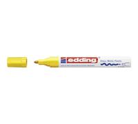 edding 750 marcador de tinta opaca brillante - amarillo - 1 rotulador - punta redonda 2-4 mm - rotulador brillante efecto lacado para vidrio, piedras, madera, plástico, papel - color permanente
