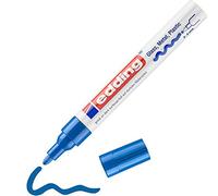 edding 750 marcador de tinta opaca brillante - azul - 1 rotulador - punta redonda 2-4 mm - rotulador brillante efecto lacado para vidrio, piedras, madera, plástico, papel - color permanente