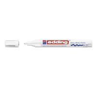 edding 750 marcador de tinta opaca brillante - blanco - 1 rotulador - punta redonda 2-4 mm - rotulador brillante efecto lacado para vidrio, piedras, madera, plástico, papel - color permanent