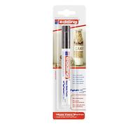 edding 750 marcador de tinta opaca brillante - negro - 1 rotulador - punta redonda 2-4 mm - rotulador brillante efecto lacado para vidrio, piedras, madera, plástico, papel - color permanente