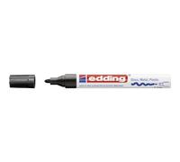 edding 750 marcador de tinta opaca brillante - negro - 1 rotulador - punta redonda 2-4 mm - rotulador brillante efecto lacado para vidrio, piedras, madera, plástico, papel - color permanente
