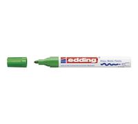 edding 750 marcador de tinta opaca brillante - verde - 1 rotulador - punta redonda 2-4 mm - rotulador brillante efecto lacado para vidrio, piedras, madera, plástico, papel - color permanente
