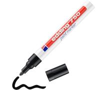 edding 750 marcador de tinta opaca - negro - 1 rotulador - punta redonda 2-4 mm - para metal, vidrio, piedras o plástico - resistente al calor, permanente, no mancha, impermeable