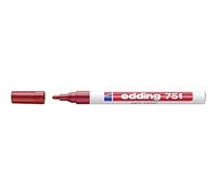 edding Marcador 750 – Tinta opaca, punta redonda 2–4 mm, permanente – Rojo, 1 rotulador