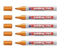 Edding 750 - Marcador naranja, 2-4 mm, redondos, 5 unidades