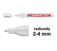 Edding 750 Rotulador blanco de tinta opaca con punta redonda (2-4 mm)