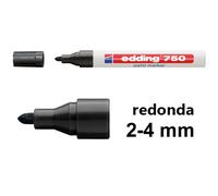 Edding 750 Rotulador negro de tinta opaca con punta redonda (2-4 mm)