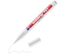edding 751 lakmarker - wit - 1 verfstift - ronde punt 1-2 mm - verfstift voor markeren en labelen van metaal, glass, steen of plastic - hittebestendig, permanent, veegvast en watervast