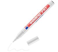 edding 751 lakmarker - wit - 1 verfstift - ronde punt 1-2 mm - verfstift voor markeren en labelen van metaal, glass, steen of plastic - hittebestendig, permanent, veegvast en watervast