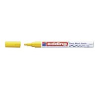 edding 751 marcador de tinta opaca brillante - amarillo - 1 rotulador - punta redonda 1-2 mm - rotulador brillante efecto lacado para vidrio, piedras, madera, plástico, papel - color permanente