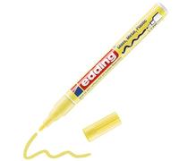 edding 751 marcador de tinta opaca brillante - amarillo pastel - 1 rotulador - punta redonda 1-2 mm - rotulador brillante efecto lacado para vidrio, piedras, madera, plástico, papel - color permanente