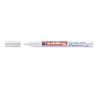 edding 751 marcador de tinta opaca brillante - blanco - 1 rotulador - punta redonda 1-2 mm - rotulador brillante efecto lacado para vidrio, piedras, madera, plástico, papel - color permanente