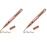 Edding 751 marcador de tinta opaca brillante - cobre - 1 rotulador - punta redonda 1-2 mm - rotulador brillante efecto lacado para vidrio, piedras, madera, plástico, papel - color permanente