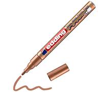 edding 751 marcador de tinta opaca brillante - cobre (metálico) - 1 rotulador - punta redonda 1-2mm - rotulador brillante efecto lacado para vidrio, piedras, madera, plástico, papel - color permanente