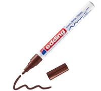 edding 751 marcador de tinta opaca brillante - marrón - 1 rotulador - punta redonda 1-2 mm - rotulador brillante efecto lacado para vidrio, piedras, madera, plástico, papel - color permanente