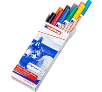 edding 751 marcador de tinta opaca brillante - multicolor - 10 rotuladores - punta redonda 1-2 mm - rotulador brillante efecto lacado para vidrio, piedras, madera, plástico, papel - color permanente
