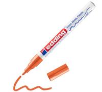 edding 751 marcador de tinta opaca brillante - naranja - 1 rotulador - punta redonda 1-2 mm - rotulador brillante efecto lacado para vidrio, piedras, madera, plástico, papel - color permanente