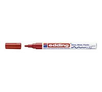 edding 751 marcador de tinta opaca brillante - rojo - 1 rotulador - punta redonda 1-2 mm - rotulador brillante efecto lacado para vidrio, piedras, madera, plástico, papel - color permanente