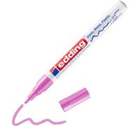edding 751 marcador de tinta opaca brillante - rosa - 1 rotulador - punta redonda 1-2 mm - rotulador brillante efecto lacado para vidrio, piedras, madera, plástico, papel - color permanente