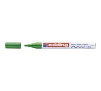 edding 751 marcador de tinta opaca brillante - verde - 1 rotulador - punta redonda 1-2 mm - rotulador brillante efecto lacado para vidrio, piedras, madera, plástico, papel - color permanente