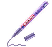 edding 751 marcador de tinta opaca brillante - violeta metálico - 1 rotulador - punta redonda 1-2mm - rotulador brillante efecto lacado para vidrio, piedras, madera, plástico, papel - color permanente