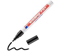 edding 751 marcador de tinta opaca - negro - 1 rotulador - punta redonda 1-2 mm - para metal, vidrio, piedras o plástico - resistente al calor, permanente, no mancha, impermeable