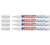 Edding 751 Marqueur de Laque M Pointe - Blanc, 4er Pack