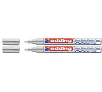 Edding 751 Marqueur peinture Pointe M, argent, Doppelpack