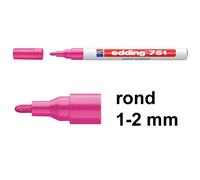 edding 751 marcador de tinta opaca brillante - rosa - 1 rotulador - punta redonda 1-2 mm - rotulador brillante efecto lacado para vidrio, piedras, madera, plástico, papel - color permanente