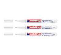 edding 751 - Rotulador permanente, acabado brillante, blanco, medium