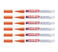 edding Rotulador 751 – Punta redonda 1-2 mm, tinta opaca permanente, naranja