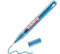 edding 780 marcador de tinta opaca brillante - azul claro metálico - 1 rotulador - punta extrafina 0,8 mm - para vidrio, piedras, madera, plástico, papel - color permanente