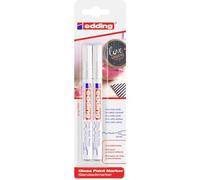 edding Rotulador 780 – tinta opaca brillante, punta extrafina 0,8 mm – blanco, 2 uds