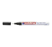 edding 780 marcador de tinta opaca brillante - negro - 1 rotulador - punta extrafina 0,8 mm - rotulador brillante efecto lacado para vidrio, piedras, madera, plástico, papel - color permanente