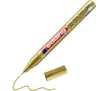 edding 780 marcador de tinta opaca brillante - oro - 1 rotulador - punta extrafina 0,8 mm - rotulador brillante efecto lacado para vidrio, piedras, madera, plástico, papel - color permanente