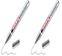 Edding 780 marcador de tinta opaca brillante - plata - 1 rotulador - punta extrafina 0,8 mm - rotulador brillante efecto lacado para vidrio, piedras, madera, plástico, papel - color permanente