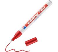edding 780 marcador de tinta opaca - rojo - 1 rotulador - punta redonda 0,8 mm - para metal, vidrio, piedras o plástico - resistente al calor, permanente, no mancha, impermeable