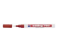 edding 780 marcador de tinta opaca - rojo - 1 rotulador - punta redonda 0,8 mm - para metal, vidrio, piedras o plástico - resistente al calor, permanente, no mancha, impermeable