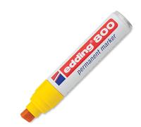 edding 800 marcador permanente - amarillo - 1 rotulador - punta biselada 4-12 mm - para marcas llamativas -resistente al agua, secado rápido, indeleble - para cartón,plástico, madera, metal, vidrio