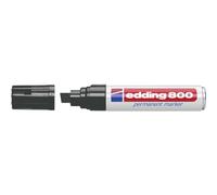 edding 800 marcador permanente - negro - 1 rotulador - punta biselada 4-12 mm - para marcas llamativas - resistente al agua, secado rápido, indeleble - para cartón, plástico, madera, metal, vidrio