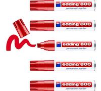 Rotulador edding marcador permanente 800 rojo -punta biselada 12 mm recargable